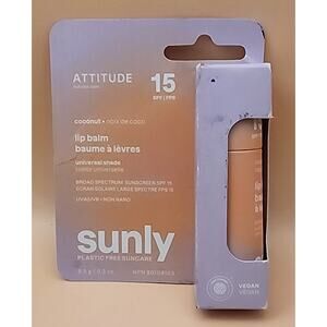 ATTITUDE - Sunly - Lip Balm - SPF 15 - Coconut - 0.3 oz (8.5 g) - Exp 02/2026